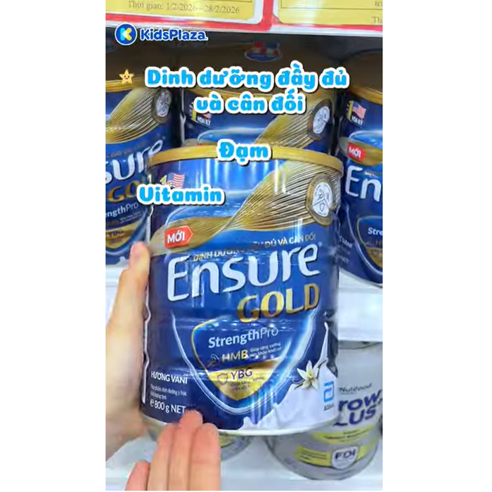 Sữa Ensure Gold hương Vani 850g - 800g - video