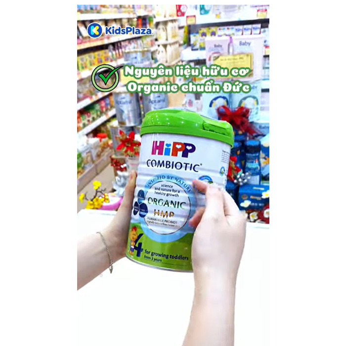 Thực phẩm bổ sung Hipp số 4 Organic Combiotic HMP 800g cho bé trên 3 tuổi - video