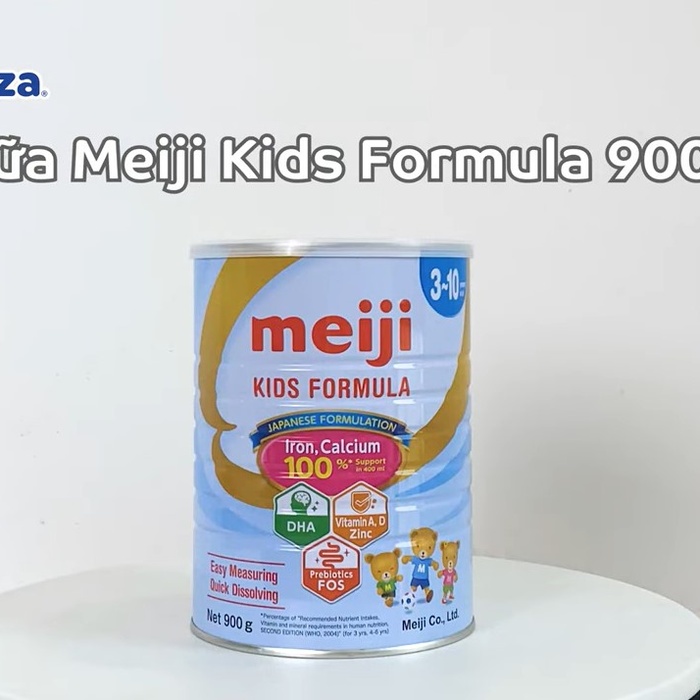 Sữa Meiji Kids Formula cho bé từ 3-10 tuổi 900g - video