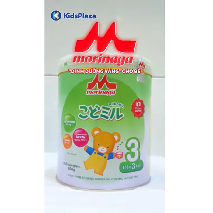 Thực phẩm bổ sung Morinaga Kodomil số 3 hương Vani 800g (cho bé >3 tuổi) - video