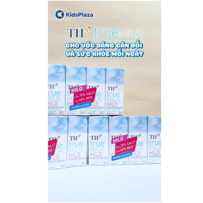 Sữa tươi tiệt trùng TH True Milk Hilo vị tự nhiên 4*180ml - video