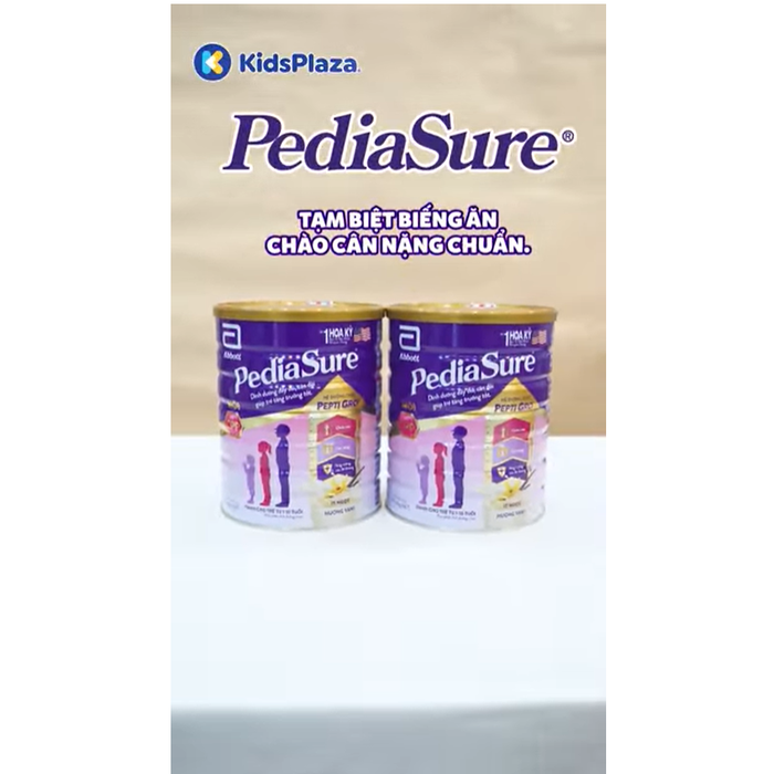 Thực phẩm dinh dưỡng y học Pediasure BA ít ngọt 1.6kg (cho trẻ 1-10 tuổi) - video