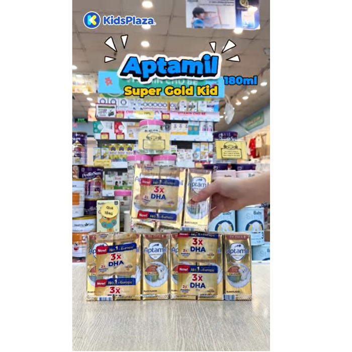 Sữa pha sẵn Aptamil Super Gold Kid 3x180ml - video