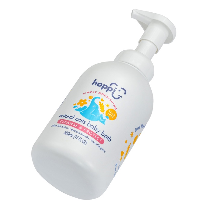Sữa tắm gội dưỡng ẩm Hoppi yến mạch tạo bọt 500mlmặt sau