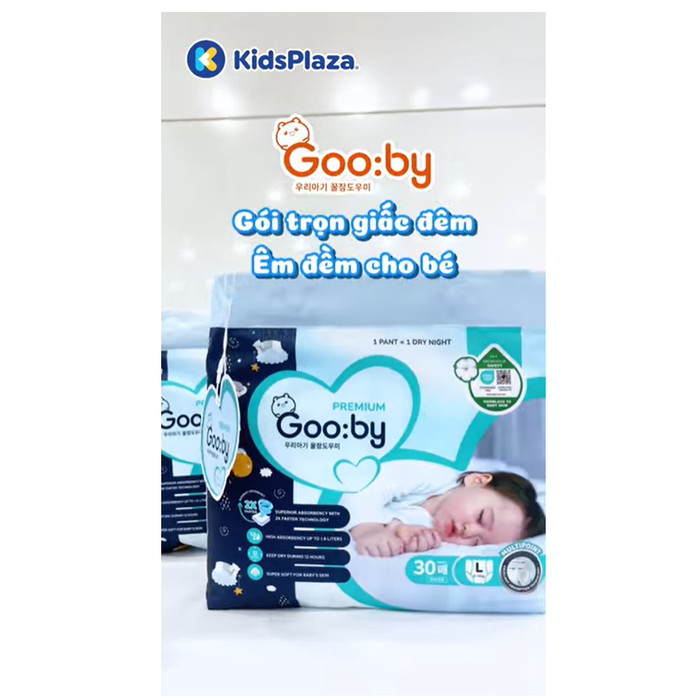 Bỉm - Tã quần Gooby Premium size L 30 miếng (cho bé 9 - 14kg) - video