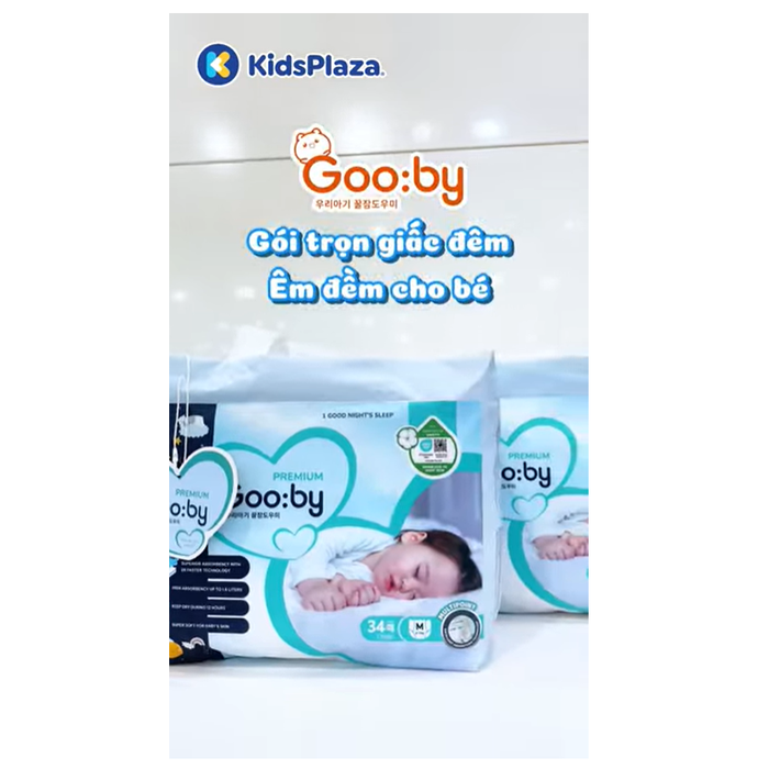 Bỉm - Tã quần Gooby Premium size M 34 miếng (cho bé 6 - 11kg) - video
