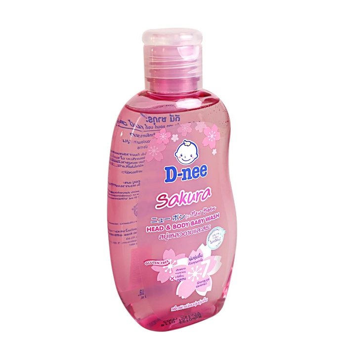 Tắm gội cho bé Dnee hồng 200mlmặt trái