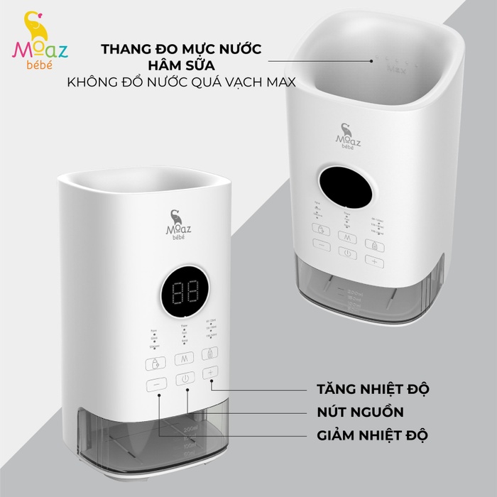 Máy hâm sữa đơn cho bé Moaz BéBé MB033 mặt trái