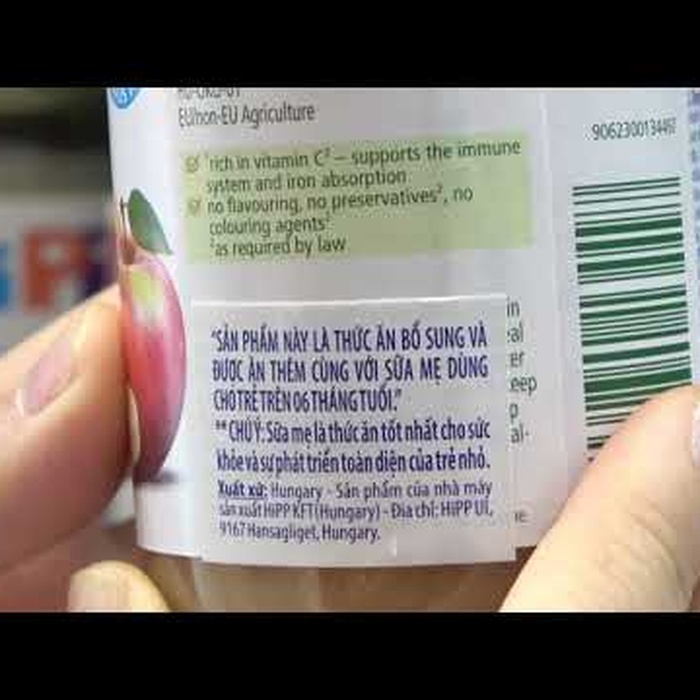Sinh tố hoa quả HiPP táo, dứa, chuối, vitamin C 200ml - video