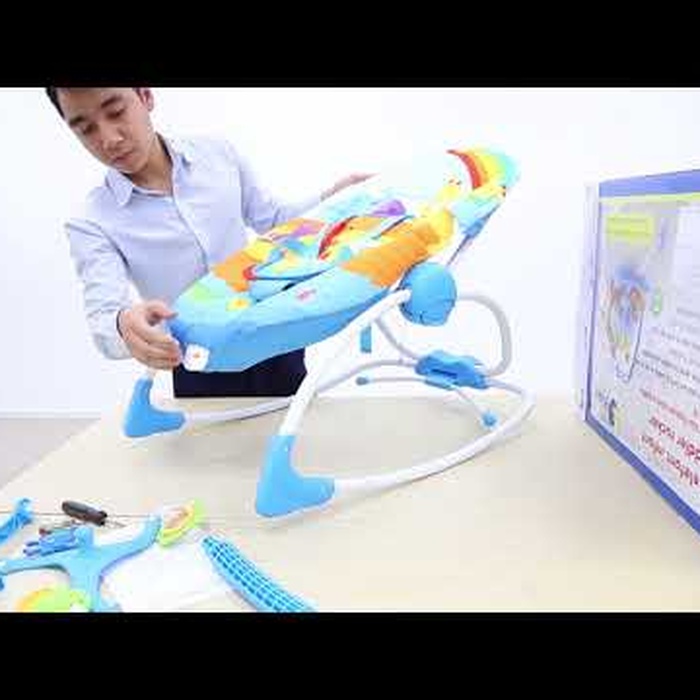 Ghế rung Kiza Elephant màu xanh - video