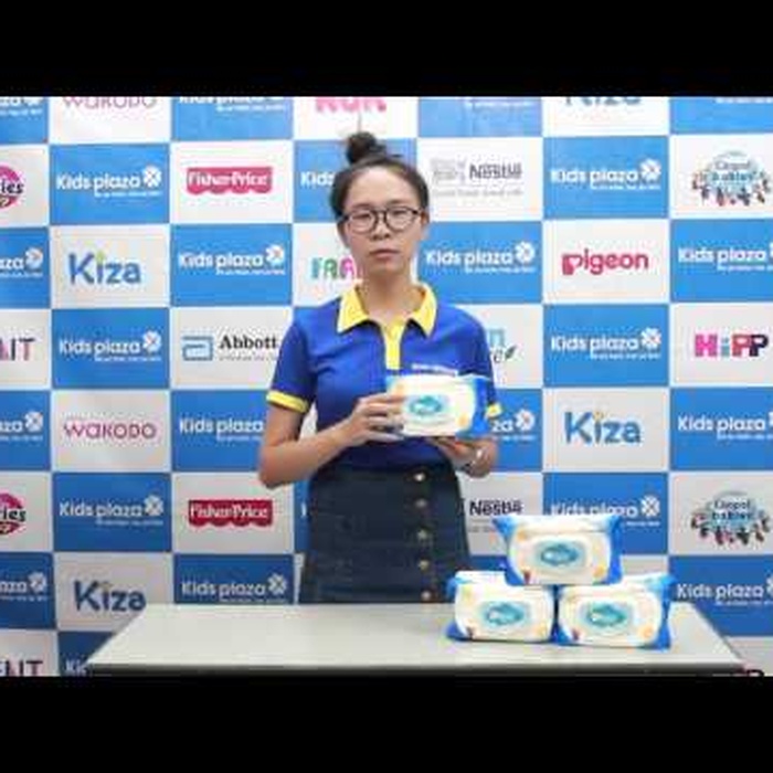 Khăn ướt Kiza 100 tờ có nắp - video