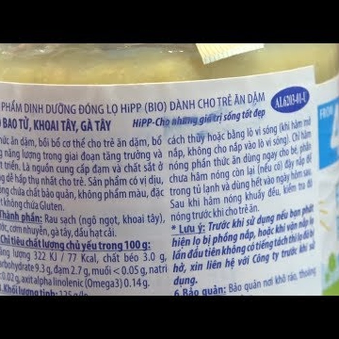 Dinh dưỡng đóng lọ HiPP vị bắp, khoai tây và gà tây 6203 - video