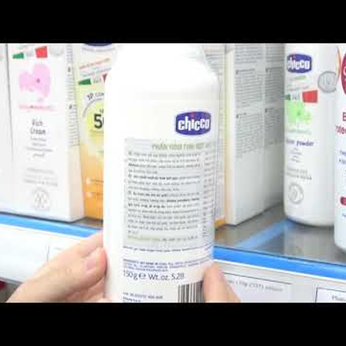 Phấn rôm tinh bột gạo Chicco 150gr - video