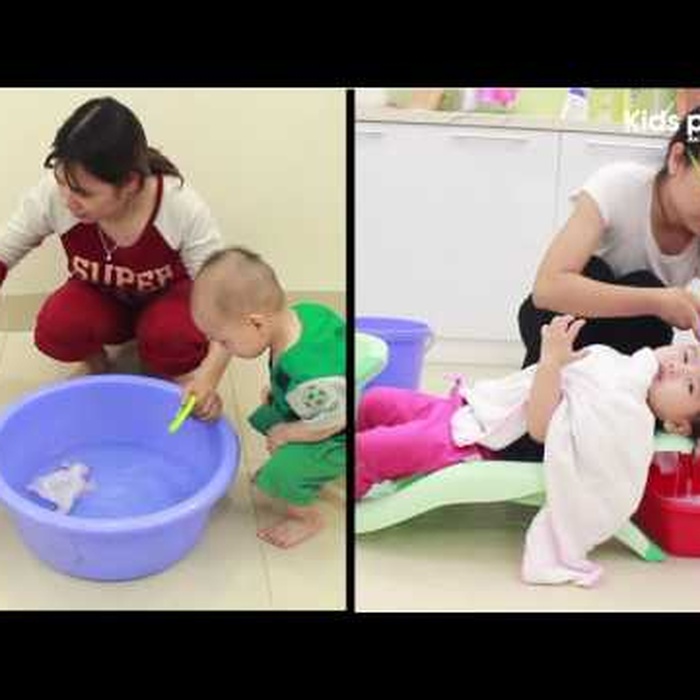 Chậu tắm cảm biến nhiệt kèm ghế gội đầu Kiza BBT034 - video