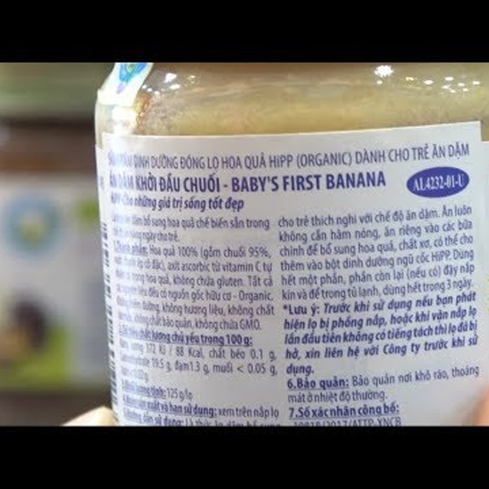 Dinh dưỡng đóng lọ Hipp chuối ăn dặm 4232 (125g) - video