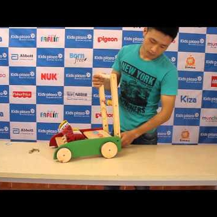 Xe tập đi gỗ IQ Toys hình con ngựa đáng yêu cho bé - video