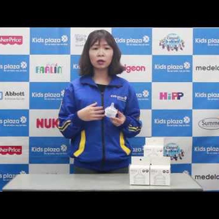 Núm ty Silicone Mamachi Y cut dành cho bé ăn cháo từ 6 tháng tuổi trở lên - video