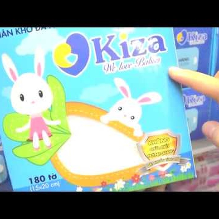 Khăn vải khô đa năng Kiza 180pcs - video