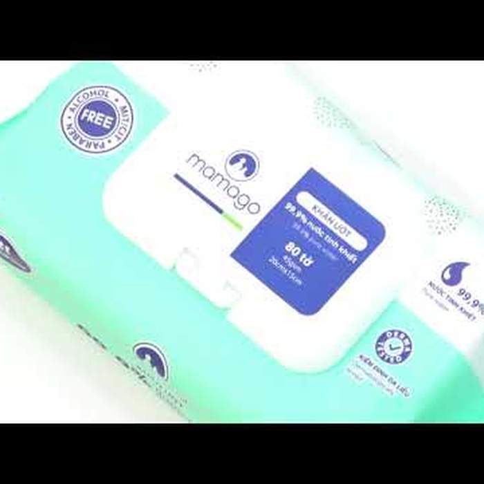 Khăn ướt tinh khiết Mamago 80pcs MMGvideo
