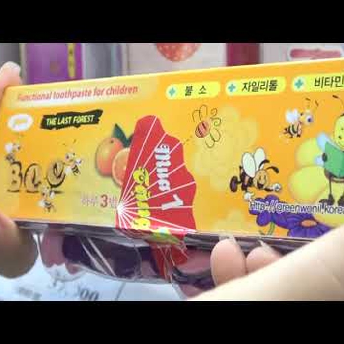 Kem đánh răng Hàn Quốc Bee hương cam 90g cho bé trên 2 tuổi - video