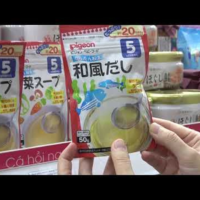 Bột pha nước dùng Dashi Pigeon vị cá và rong biển - video