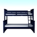 Giường 2 tầng trẻ em Russell màu navy - mặt trái