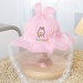 Mũ vành bé gái phủ voan Kidsplaza thêu bunny DN25 (Màu hồng đậm) - mặt trước