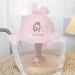 Mũ vành bé gái phủ voan Kidsplaza thêu bunny DN25 (Màu hồng nhạt) - mặt trước