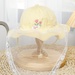 Mũ vành bé gái phủ voan Kidsplaza thêu hoa DN25 (Màu vàng) - mặt trước