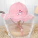Mũ vành bé gái phủ voan Kidsplaza hoa DN25 (Màu hồng đậm) - mặt trước