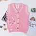 Áo gile len hồng bé gái KidsPlaza ND22D - mặt trước