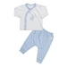 Bộ quần áo dài cài lệch KidsPlaza Otis ND24H (Trắng xanh) 0-3M - mặt trước