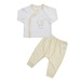Bộ quần áo dài sơ sinh cài lệch KidsPlaza Otis ND24H (Trắng vàng) 0-3M - mặt trước