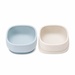 Bát ăn dặm có đế hút kèm nắp silicone Moyuum (Xanh trắng) - mặt trái