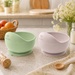 Bát ăn dặm Silicone Kamidi chống lật Xanh/Be (Màu ngẫu nhiên) - mặt phải