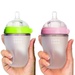 Bình sữa Comotomo 250ml (xanh) siêu mềm - góc nghiêng
