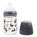 Bình sữa Moyuum màu xám in hình thỏ Rabbit 170ml - mặt phải