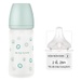 Bình sữa Moyuum thủy tinh bọc silicone Happy more 240ml  - mặt trái