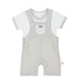 Bộ body yếm áo cộc tay bé gái Mamago có túi M08 (Ghi) 12M - mặt trước