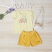 Bộ cộc bé gái in cầu vồng KidsPlaza TT22H Vàng - mặt trái
