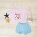 Bộ cộc bé gái in cool in mermaid KIDSPLAZA TT22H Xanh  - mặt trước