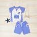 Bộ cộc bé trai in chữ Look me KidsPlaza TT22H (Xanh) - mặt trái