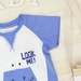 Bộ cộc bé trai in chữ Look me KidsPlaza TT22H (Xanh) - góc nghiêng