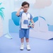 Bộ cộc bé trai in chữ Look me KidsPlaza TT22H (Xanh) - mặt trước