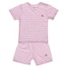 Quần áo sơ sinh cộc tay cài vai Mamago kẻ trắng hồng (6-36M) - mặt trước
