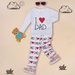 Bộ cotton tay dài in chữ I Love Dad Kiza bé gái - mặt trước