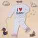 Bộ cotton tay dài in chữ I Love Mummy Kiza bé gái - mặt trước