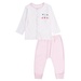 Bộ quần áo bé gái dài tay cài giữa Otis KidsPlaza ND21T (Trắng Hồng) - mặt trước
