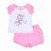 Bộ quần áo cộc tay bé gái KidsPlaza họa tiết Nàng Tiên Cá cưỡi Ngựa BH21H (Trắng Hồng) - mặt trước
