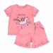 Bộ quần áo cộc tay bé gái KidsPlaza in hình Kỳ Lân TT21H (Hồng) - mặt trước